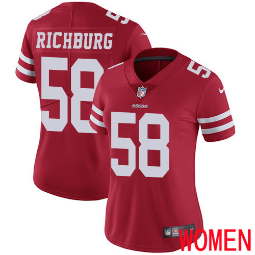 San Francisco 49ers Limited Red Women Weston Richburg Home NFL Jersey 58 Vapor Untouchable